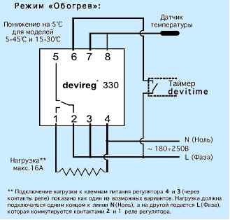 Схема подключения Девирег Д 330
